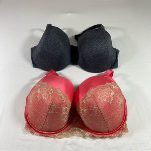 Cacique Bundle 2 lace Bras size 40DDD Padded Push up Bras Underwire